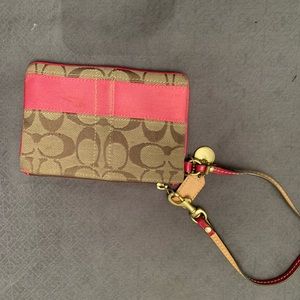 Small Coach Pink Wristlet